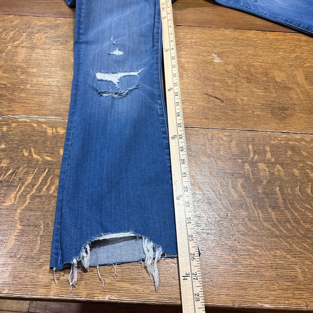 Madewell Cali Demi boot sz‎ 28 Blue Distressed Flare Jeans JB1 - Picture 5 of 8